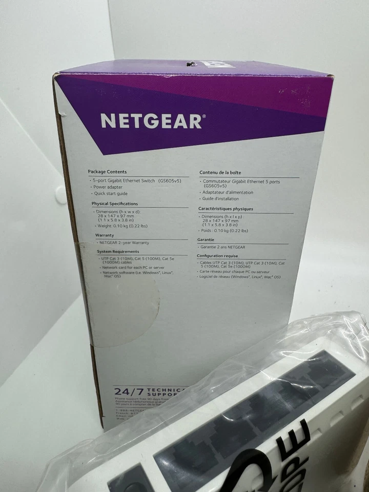 NETGEAR  5 Port Gigabit Ethernet Switch - NEW - MODEL GS605 - Image 4 of 4