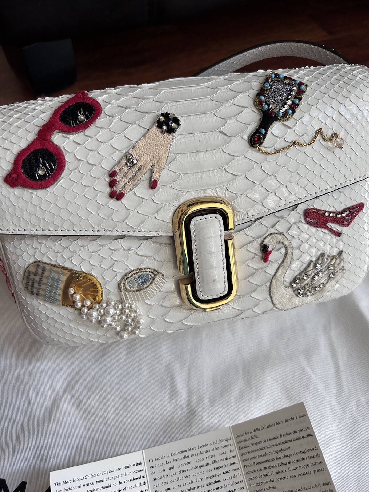 THE MARC JACOBS Embroidered Python Shoulder Handb… - image 19