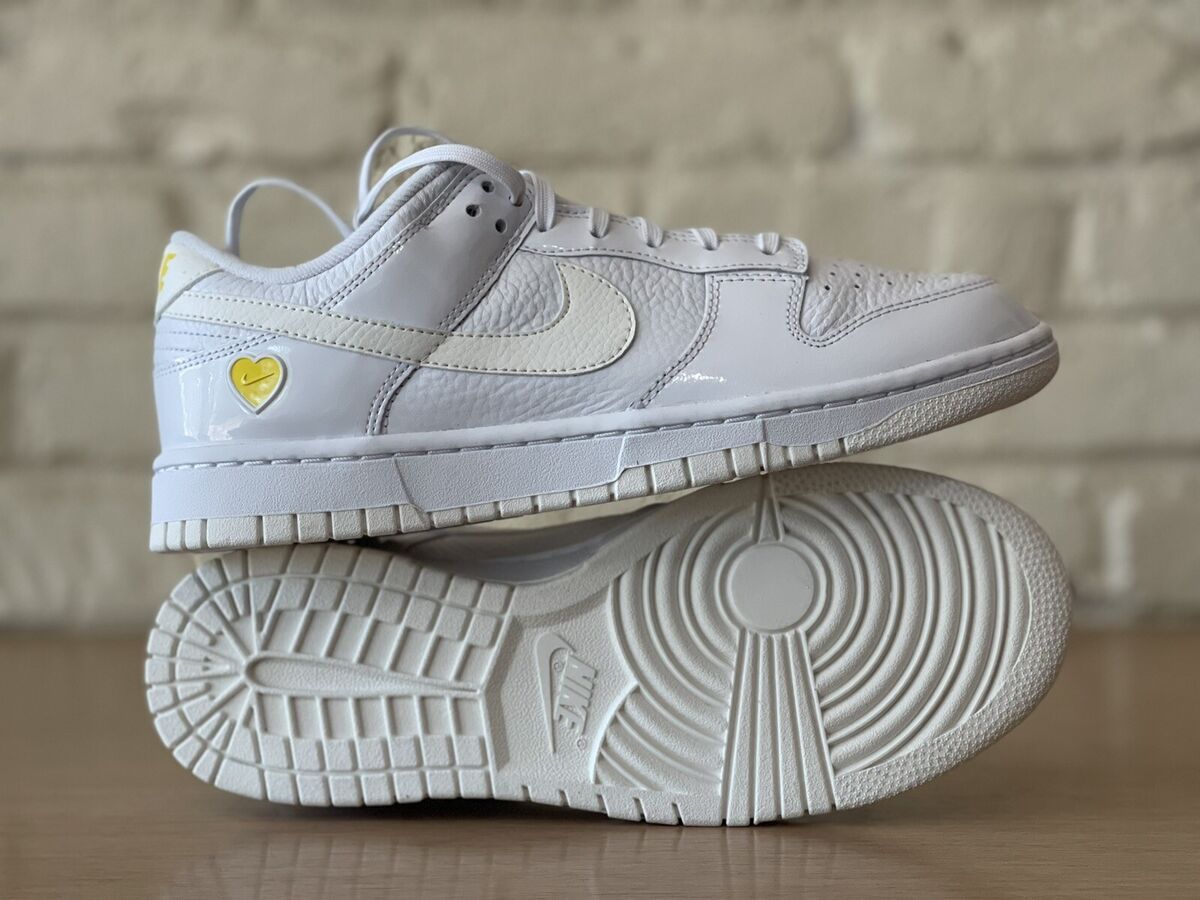 Nike Dunk Low Valentines Yellow Heart White Shoes FD0803-100 Nike Dunk Low Valentines Yellow Heart White Shoes FD0803-100