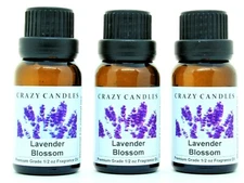 3 Lavender Blossom 1/2oz Premium Grade Scented Fragrance Oil Crazy Candles