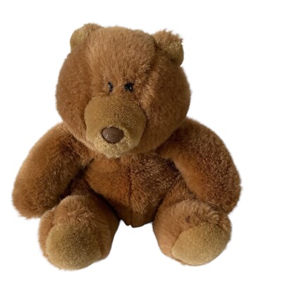 Balloon Club Brown Teddy Bear Sitting 9'' Plush Vtg Tan Stuffed Animal Toy Korea