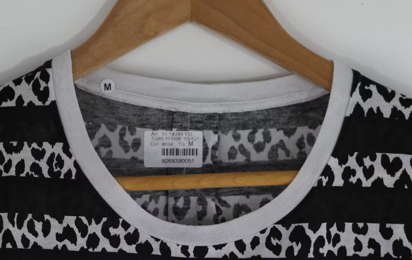 T shirt Saint Laurent Paris Babycat campione stampa a righe taglia M