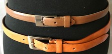 2 schmale Damen G rtel ca 80cm L nge braun-beige, orange