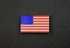2" x 1.2" Mini-Small SOLAS Reflective US Flag Patch USA SAR Police Military