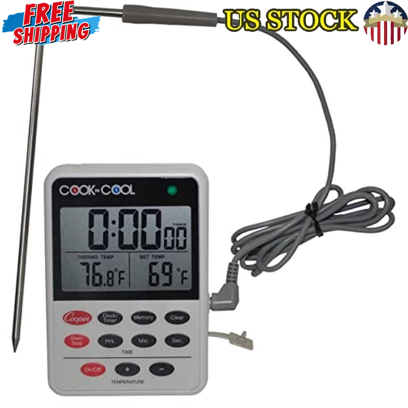 Digital Meat Thermometer Alarm Timer Probe Display Cooper Atkins DTT361-01 New