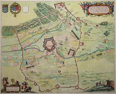 Hesdin (FR) - Plan du siege de Hesdin - Joan Blaeu - 1650 - Rare, original map