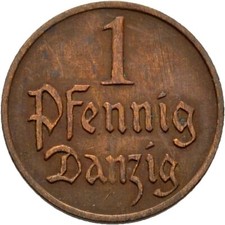 Gdansk 1 Pfennig 1926 2.5g Original Coin #J971