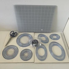 Creative Memories Custom Cutting System Mat, Ovals & Circle Templates Scissors