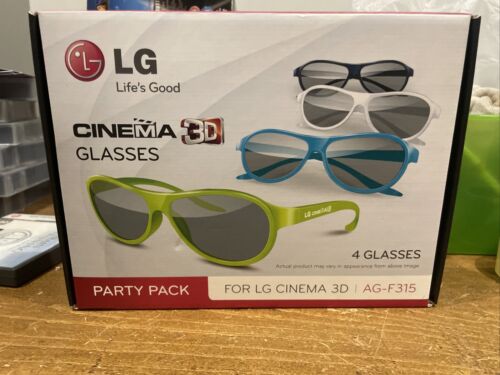 LG Cinema 3D Glasses Party Pack 4 Glasses For LG Cinema 3D AG-F315 Boxed - Afbeelding 1 van 23