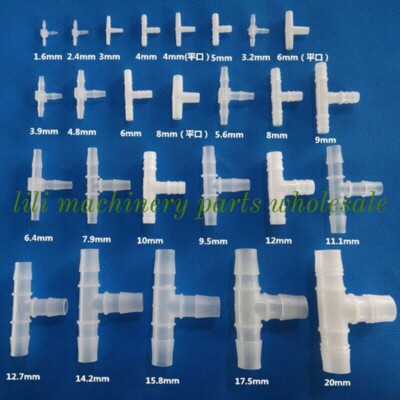 3 Way Plastic T Piece Connector Barbed Pipe Hose Joiner Tubing Air Fuel Water