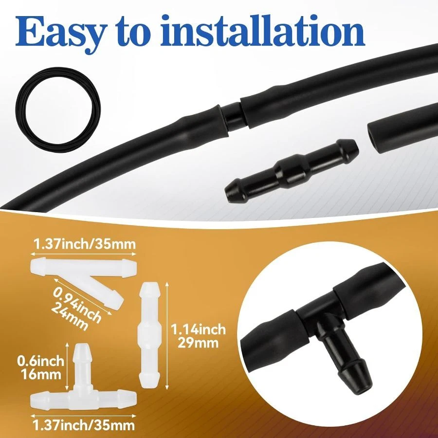 Шланг омывателя ветрового стекла - шланг 4 м 12 разъемов, резиновые соединители шланга подходят - Изображение 4 из 4