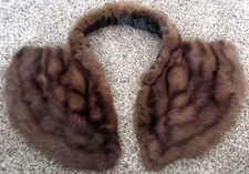 Vintage Soft Real Mink Fur Collar Scarf Unmarked 17" Excellent Condition