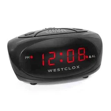 Westclox 70044A (Black) Loud LED Electric Alarm Clock, Standard-tested