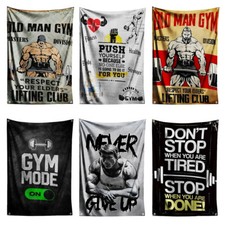Gym Workout Motivation Fabric Flag Banner Tapestry Wall Art Hanging Poster 3x5Ft