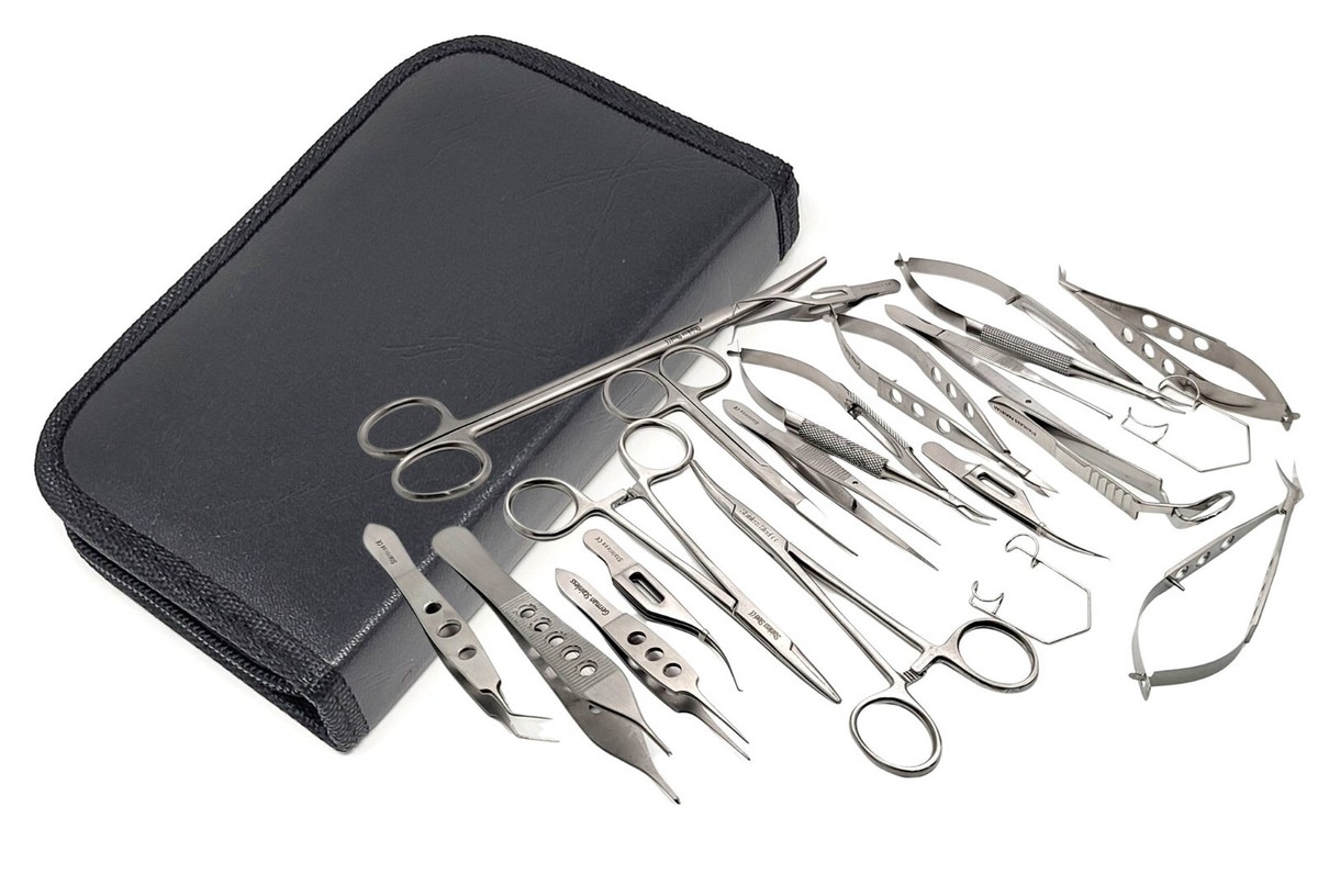 20 PC Eye Micro Surgery Ophthalmic Forceps Scissors Speculum