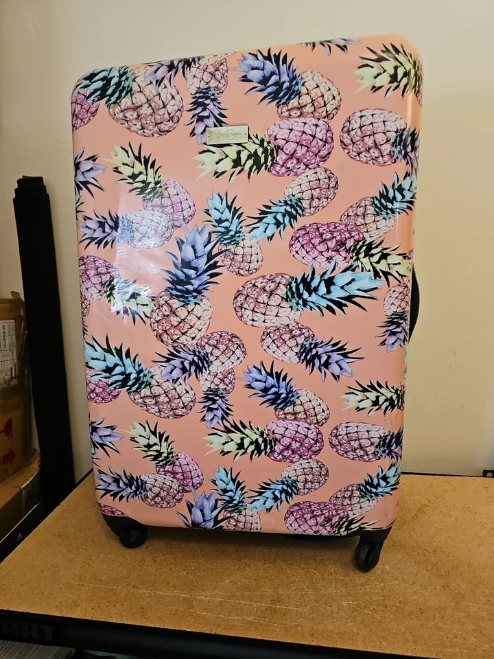 Bagagem Jessica Simpson 24" E 29" Rosa Abacaxi Mala Dura Tropical - Imagem 3 de 4