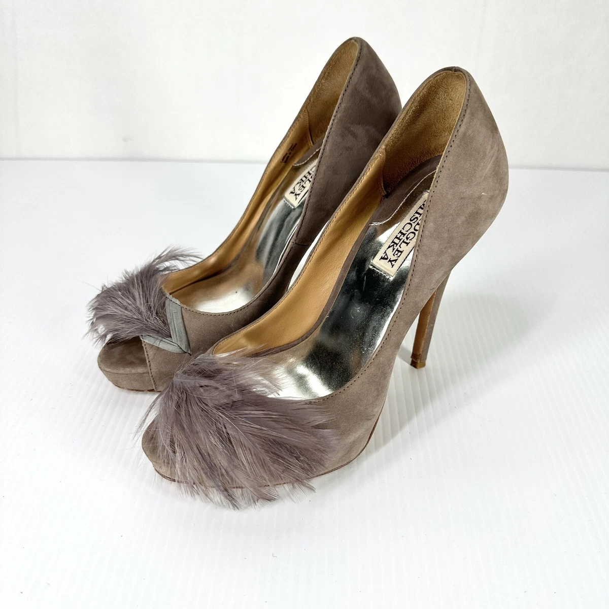 Taupe suede heels discount