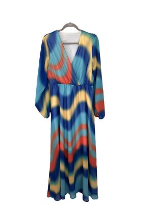 Ruereuu Women's Long Multicolor Chiffon Maxi Dress XL | eBay