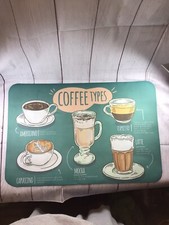 Coffe Types Green Large Computer Desk Mat Table Keyboard Mouse Pad