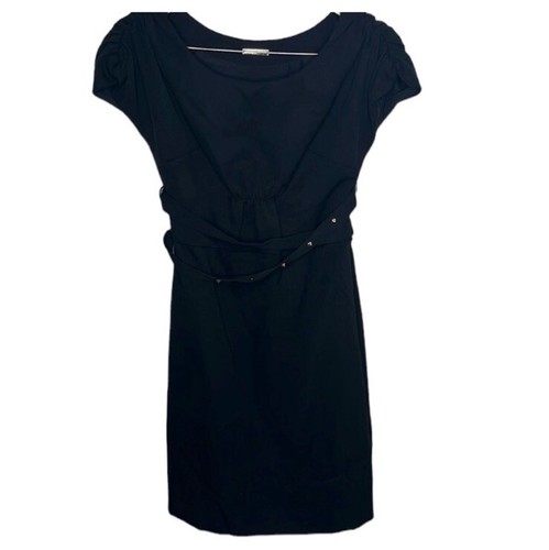 Loeffler Randall Black Wool Spike Belt Dress Women Size 2