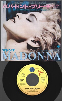 7'' Madonna    Papa Don't Preach JAPAN PROMO Sire   PS-1041 1986