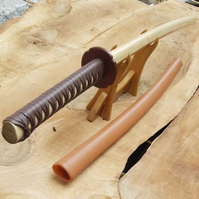 Holz Daito 102cm-40'' mit braunem Kunststoff Tsuba, Saya und Tsukamaki - Hainb...