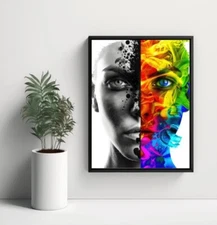 Harmony of Extremes | Minimalist Portrait, Digital Art Print, Wall Art