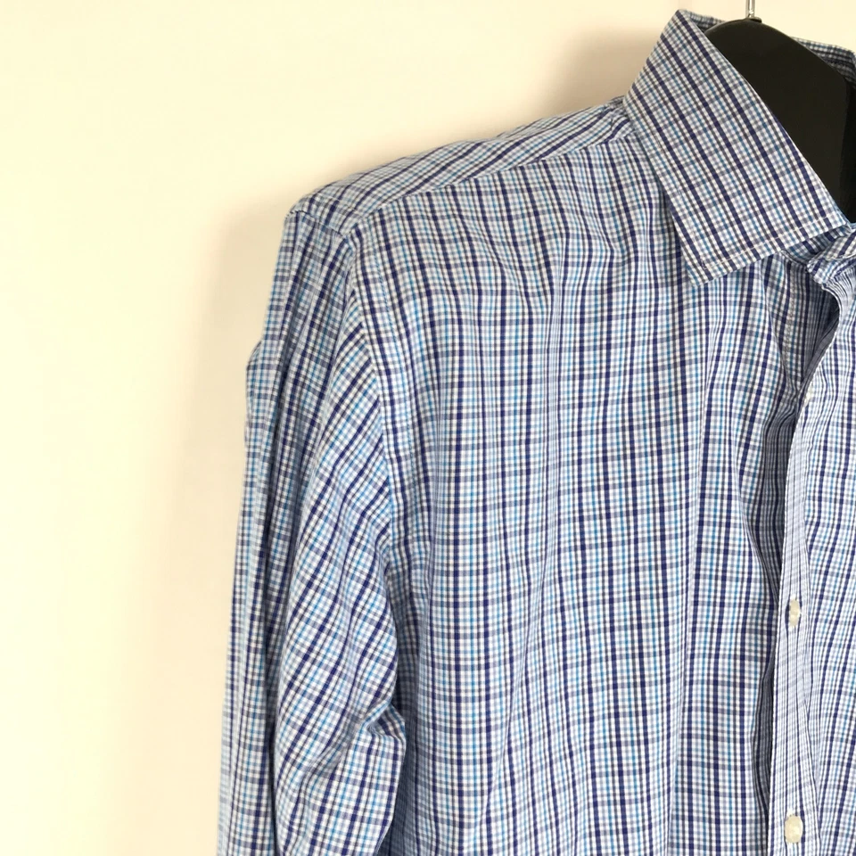 Camisa de vestir Bloomingdale's The Men's Store talla 15,5 L calce ajustado manga larga algodón Foto 4 de 4