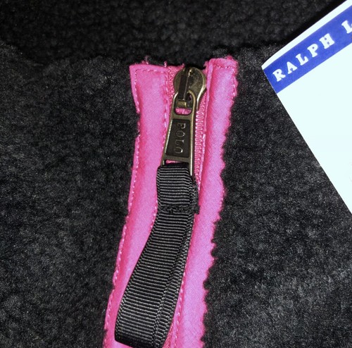 Polo Ralph Lauren Damen Winterjacke schwarz/rosa Sherpa Fleece Damen Medium - Bild 10 von 12