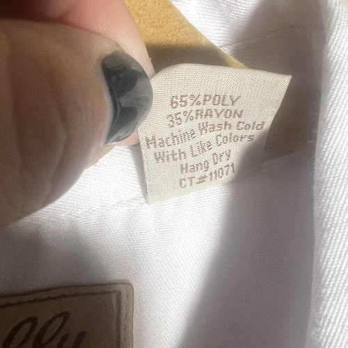 Vintage Scully White Western Pearl Snap Shirt w/ Black Contrast Stitch Size XXL - Picture 6 of 7