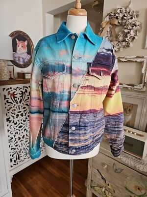 Hudson Landscape Oversized Trucker Jacket in Blue - Lyst, Size S NWT $375