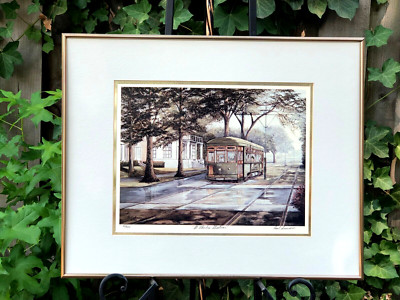 St. Charles Streetcar, Charleston SC., by Paul Samson, 1983 Lithograph, MINT.
