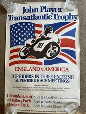 John Player Transatlantic Trophy Super-bike Poster 1974 England V USA