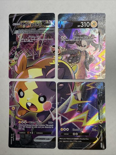 Pokemon Morpeko V-Union 4 Card Set SWSH287 SWSH288 SWSH289 SWSH290 Promo NM/Mint