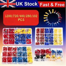 1200Pcs Cold Crimp Terminal Assorted Box Set For Electrical Wiring Connection UK