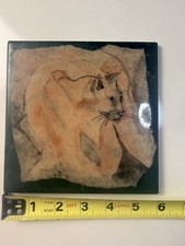 Hand Painted Cat Tile 6x6