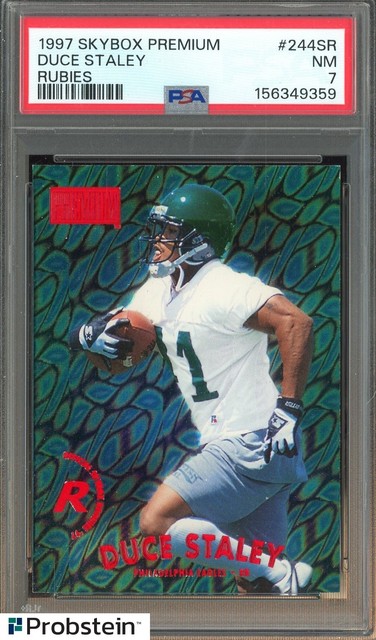 1997 Skybox Premium Rubies #244SR Duce Staley Philadelphia Eagles /50 PSA 7 NM
