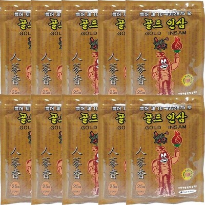 [10 PACKS / 250 Sheets] Korean Gold Ginseng Insam Pain Relief Pad Patch