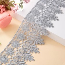 7.5 Yards Floral Lace Edge Trim 9CM Width Europe Chips Pattern Inelastic Grey