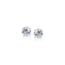 Sterling Silver 3mm Round Cubic Zirconia Stud Earrings Toddler Kids Men Women