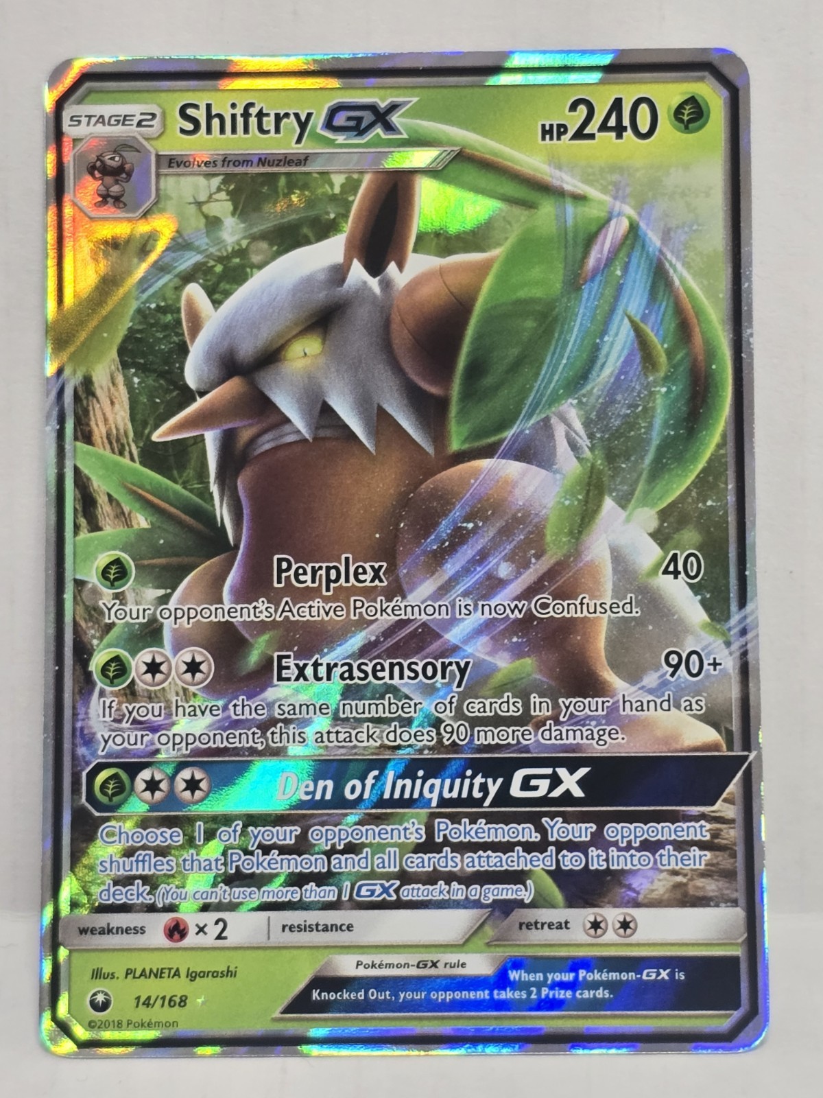 Shiftry GX 14/168 Pokemon Celestial Storm Ultra Rare Holo LP