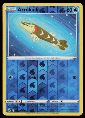 Arrokuda 082/264 Common Fusion Strike Pokemon Reverse Holo Lightly Played