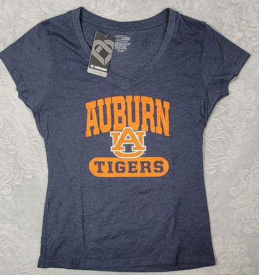 Colosseum Auburn AU Tigers Women's V-Neck Blue T-Shirt New With Tags Size XL