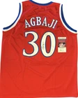 Kansas Jayhawks Ochai Agbaji Signed Red Custom Basketball Jersey JSA Certified