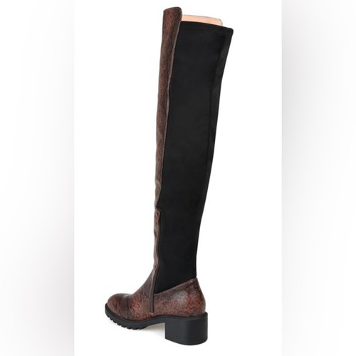 Journee collection Brown Black snake pattern Over the Knee stretch boots sz 9.5 - Picture 3 of 8