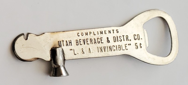 UTAH L&A INVINCIBLE 5c COMBO CIGAR BOX CORK CROWN CAP LIFTER BEER BOTTLE OPENER