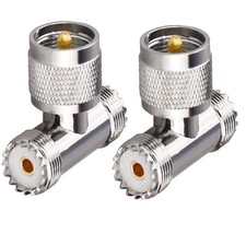 TUOLNK Triple Tee Connector UHF Male to Dual Female 3 Way Splitter Coax...