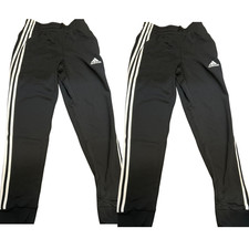 2 Pack Adidas Men  s Essentials French Terry 3-Stripes Pants Tapered Small NEW