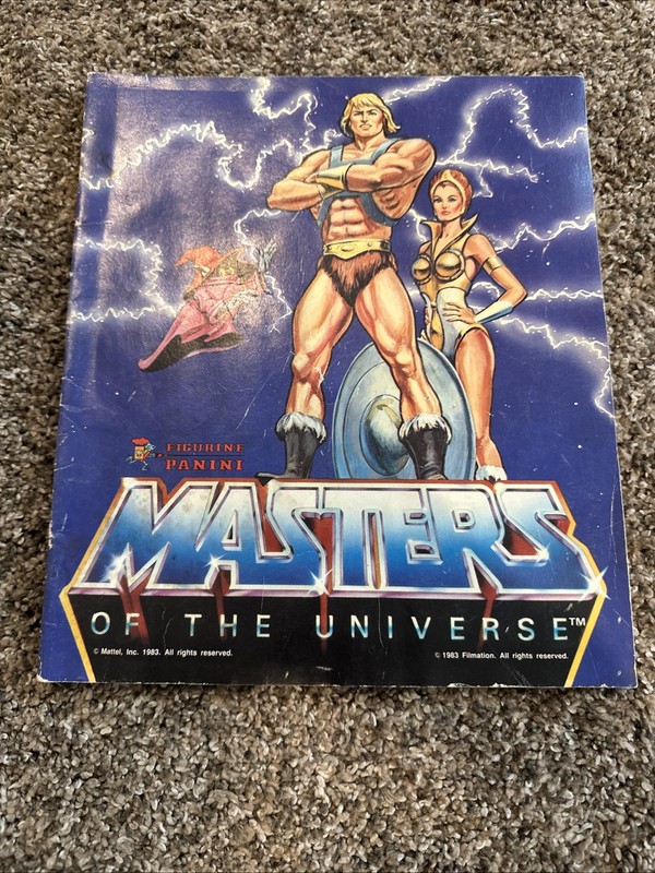 1983 Panini Masters of the Universe He-Man Collectible Figurine Sticker Book