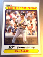 1990 Fleer - Players of the Decade Will Clark #630 Total Bases (32) ERROR RARE